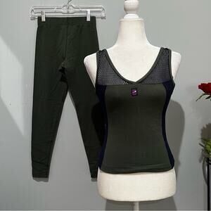 NEW ProSpirit Activewear Athletic CoolMax Yoga Running Leggings + Jogging Tank S